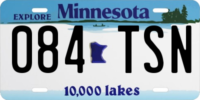 MN license plate 084TSN