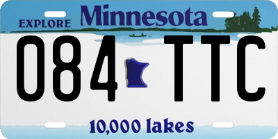 MN license plate 084TTC