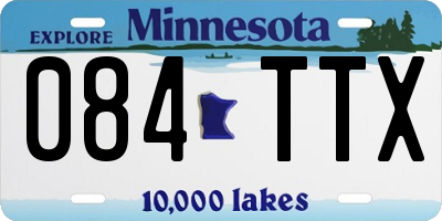 MN license plate 084TTX