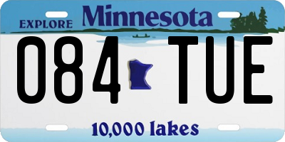 MN license plate 084TUE