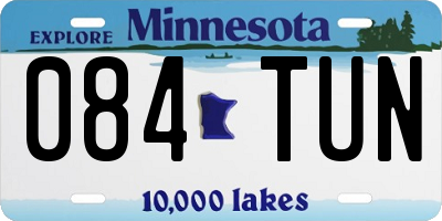 MN license plate 084TUN