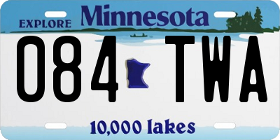 MN license plate 084TWA