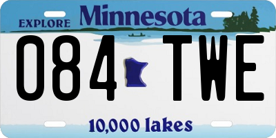 MN license plate 084TWE