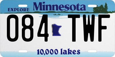 MN license plate 084TWF