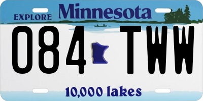 MN license plate 084TWW