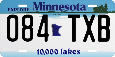 MN license plate 084TXB