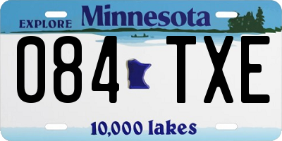 MN license plate 084TXE