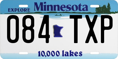 MN license plate 084TXP