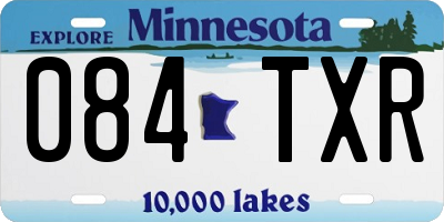 MN license plate 084TXR