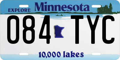 MN license plate 084TYC