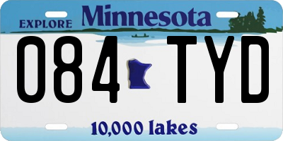 MN license plate 084TYD