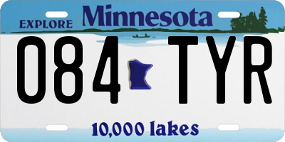MN license plate 084TYR