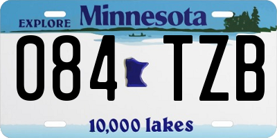 MN license plate 084TZB