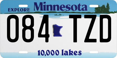 MN license plate 084TZD