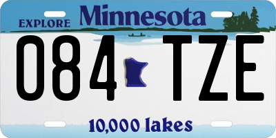 MN license plate 084TZE