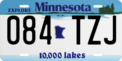 MN license plate 084TZJ