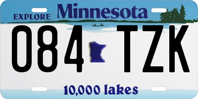 MN license plate 084TZK