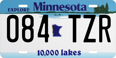 MN license plate 084TZR