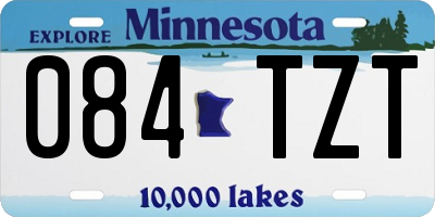 MN license plate 084TZT