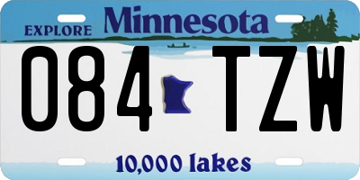 MN license plate 084TZW