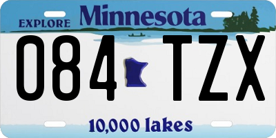MN license plate 084TZX