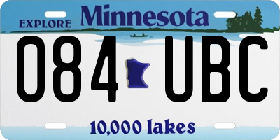 MN license plate 084UBC