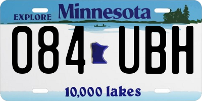 MN license plate 084UBH