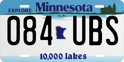 MN license plate 084UBS