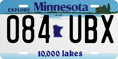 MN license plate 084UBX