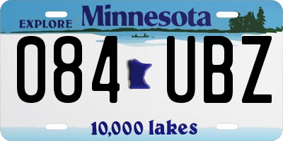 MN license plate 084UBZ