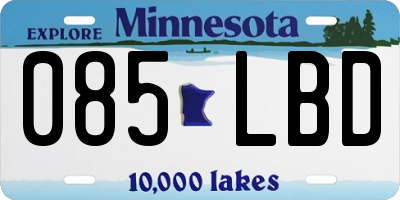 MN license plate 085LBD