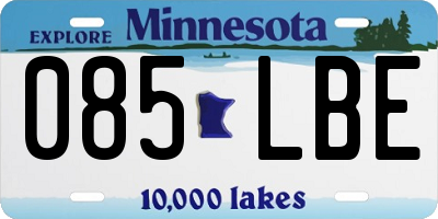 MN license plate 085LBE