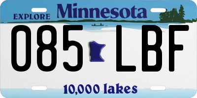 MN license plate 085LBF