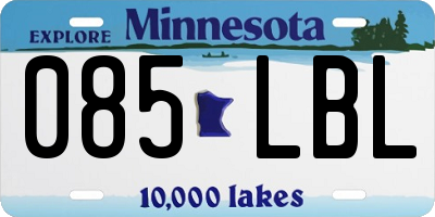 MN license plate 085LBL