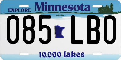 MN license plate 085LBO
