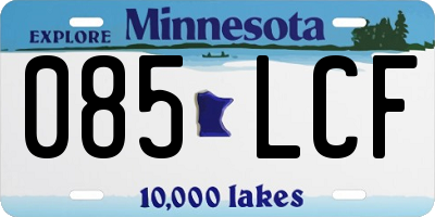 MN license plate 085LCF