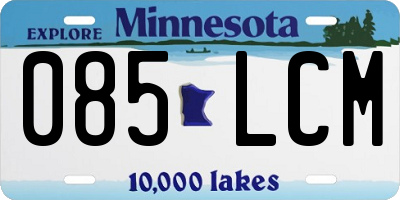MN license plate 085LCM