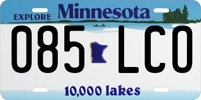 MN license plate 085LCO