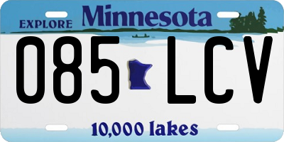 MN license plate 085LCV