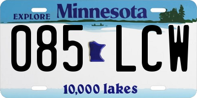 MN license plate 085LCW