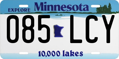 MN license plate 085LCY