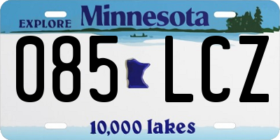 MN license plate 085LCZ