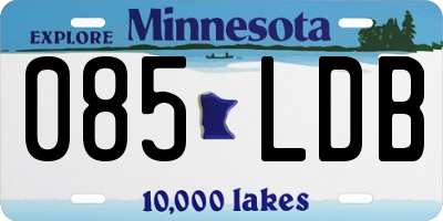 MN license plate 085LDB