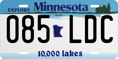 MN license plate 085LDC