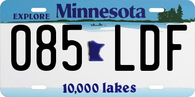 MN license plate 085LDF