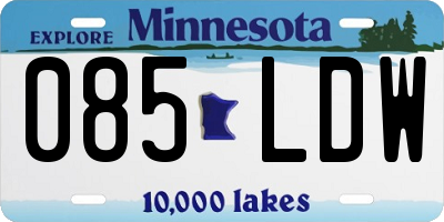 MN license plate 085LDW