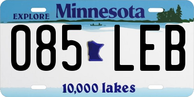 MN license plate 085LEB