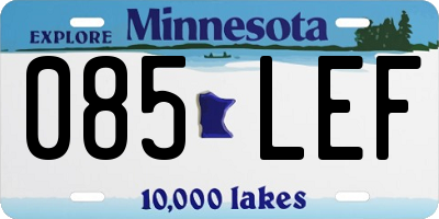 MN license plate 085LEF