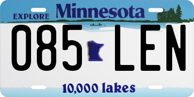 MN license plate 085LEN
