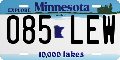 MN license plate 085LEW